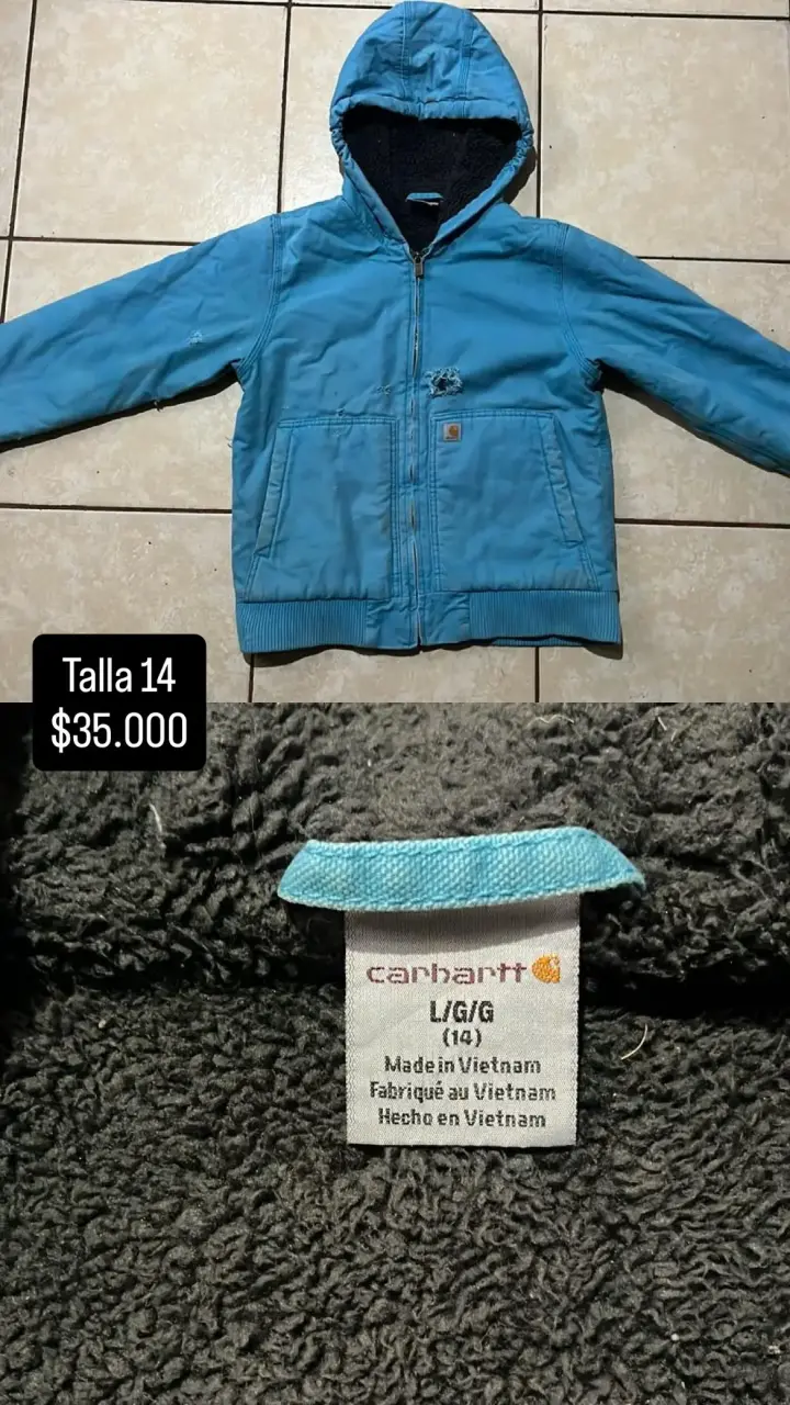 Chaqueta Carhartt Celeste para niño talla 14 10