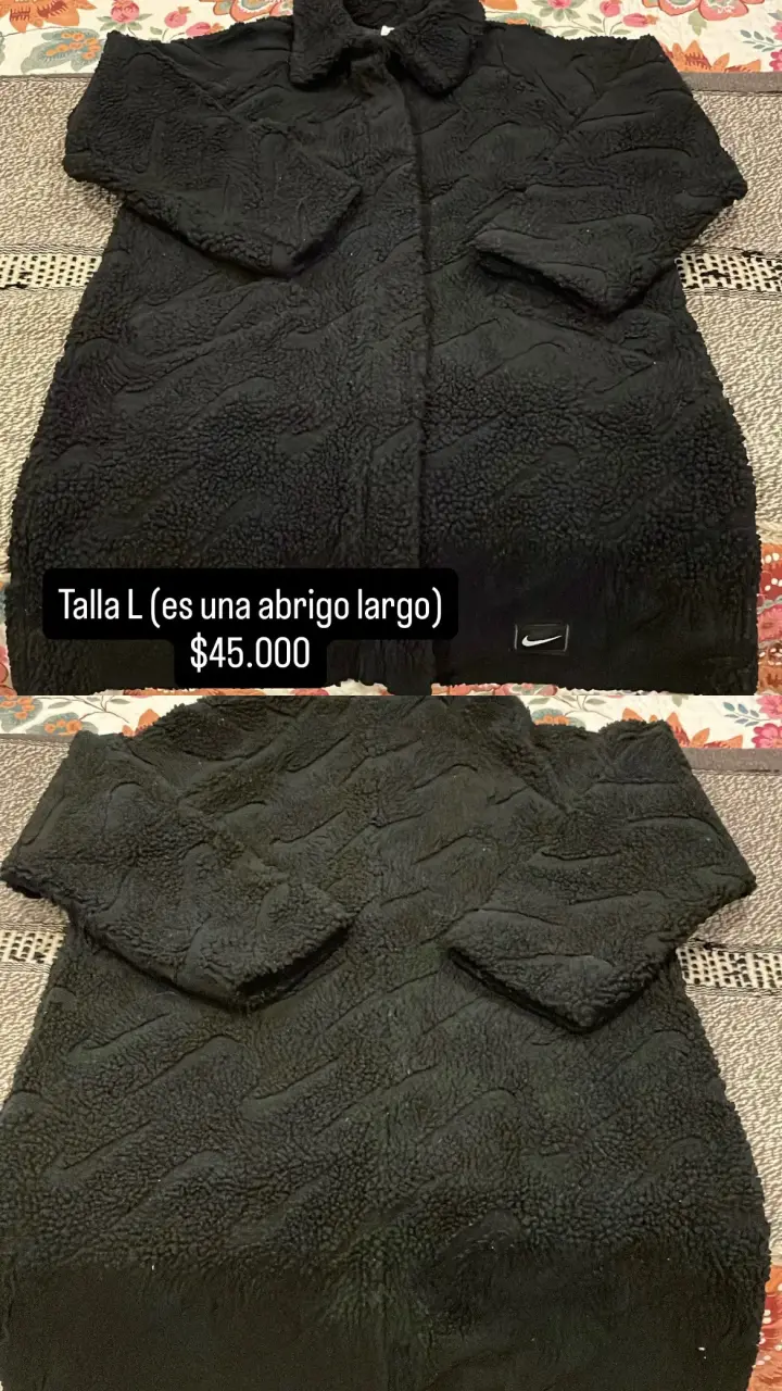 Abrigo largo negro Nike talla L