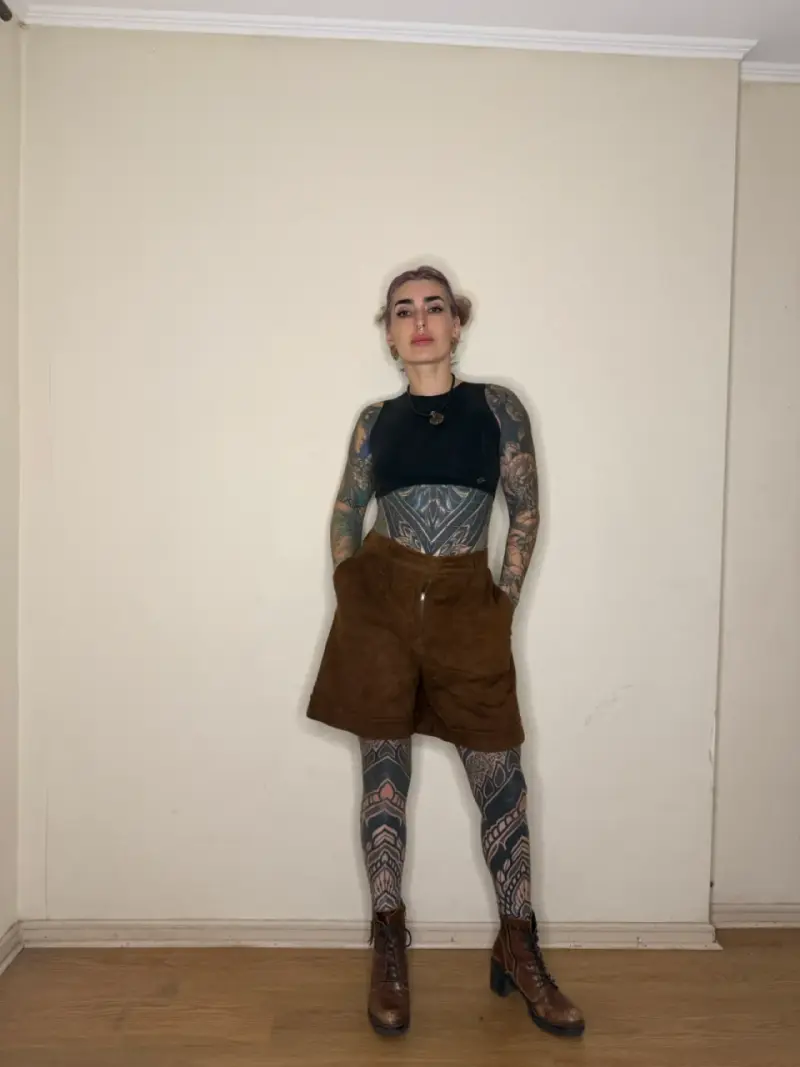 Shorts de gamuza marrón