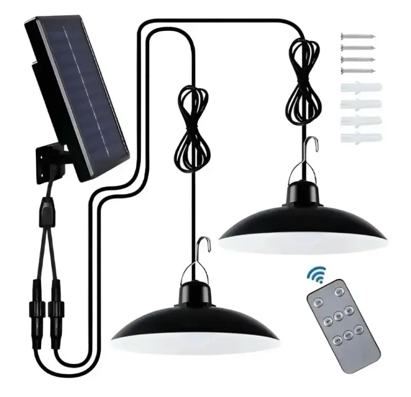 Lámpara solar doble con control remoto para exteriores