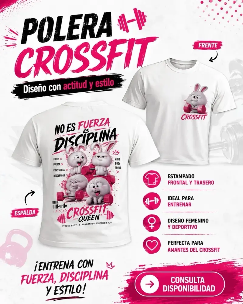 Polera Crossfit diseño actitud y estilo