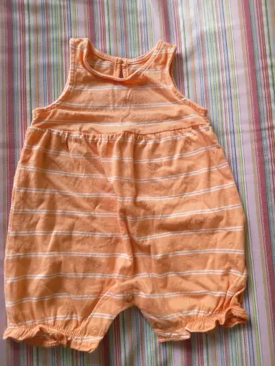 Enterito de bebé Carter's naranja a rayas - miniatura 1