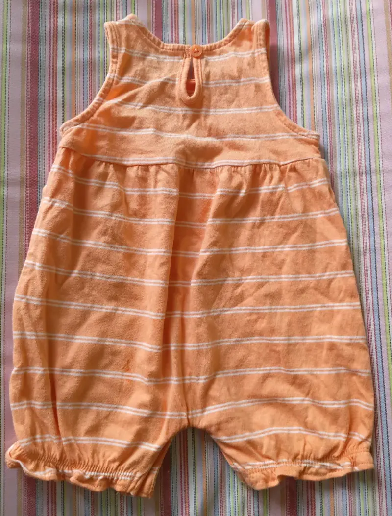 Enterito de bebé Carter's naranja a rayas - 2