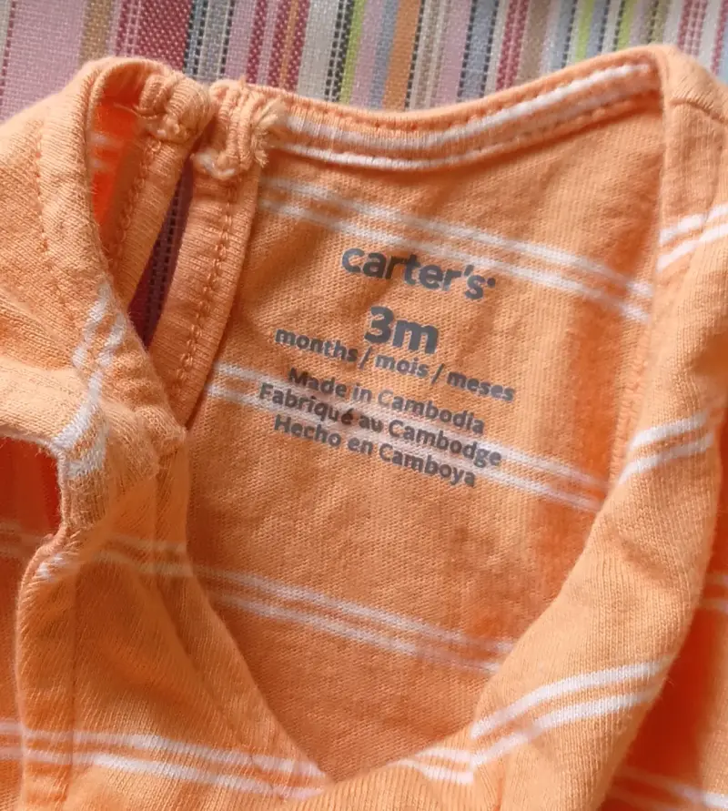 Enterito de bebé Carter's naranja a rayas - 3