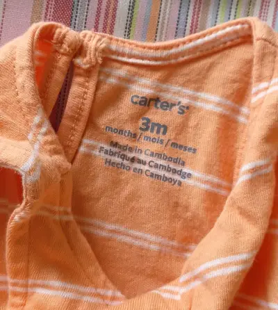 Enterito de bebé Carter's naranja a rayas - miniatura 3