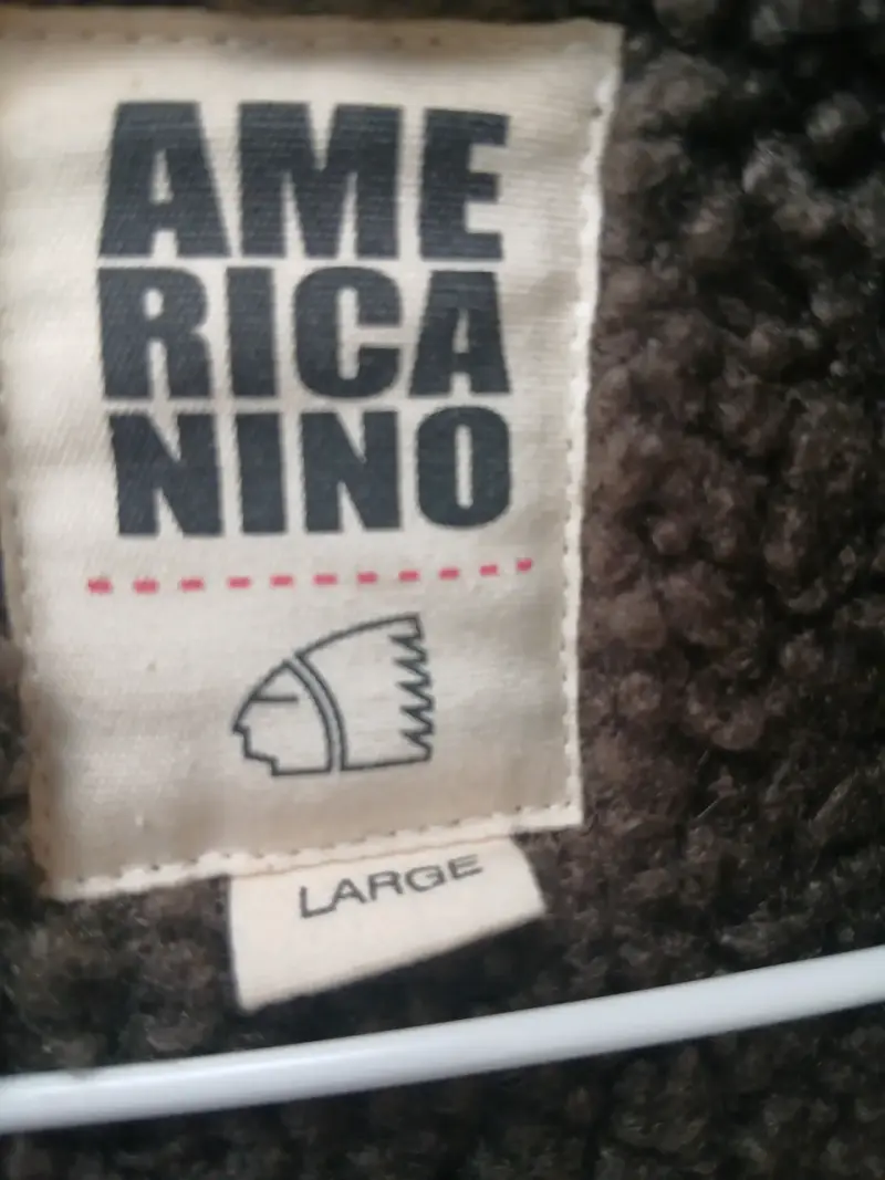 Chaqueta tipo cuero, marrón con forro de lana - 2