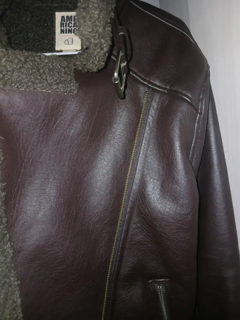 Chaqueta tipo cuero, marrón con forro de lana - 6
