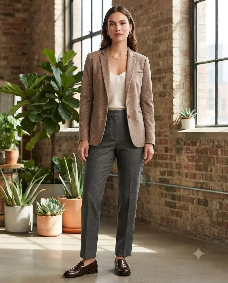 Blazer de mujer color marrón elegante