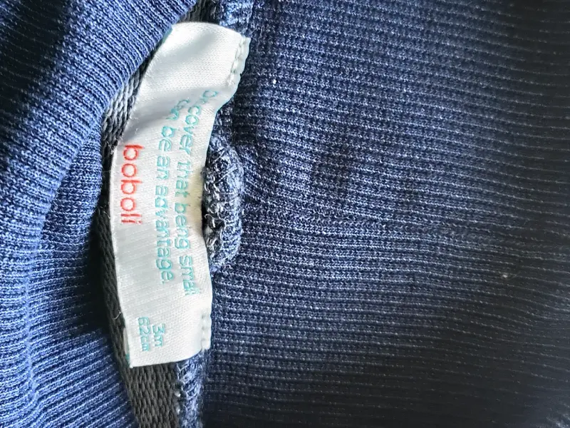 Pantalones de bebé azul Boboli con bordado floral - 3