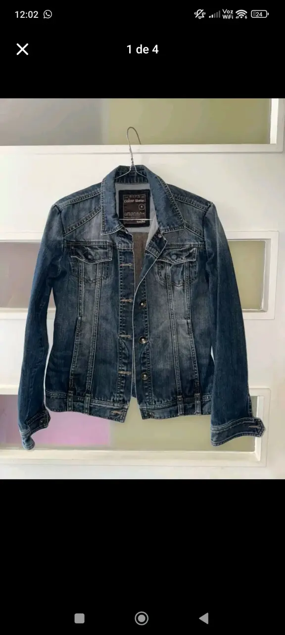 Chaqueta de mezclilla azul para mujer