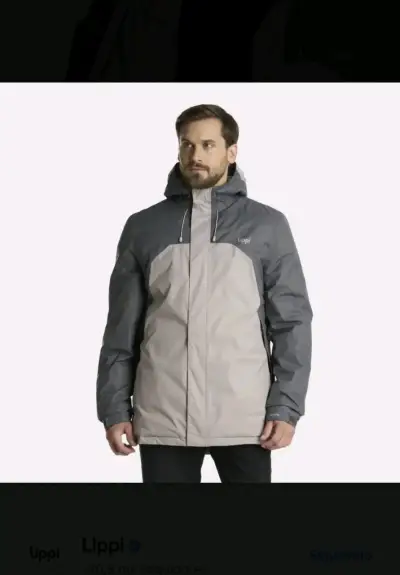 Chaqueta impermeable Lippi gris con capucha - miniatura 2