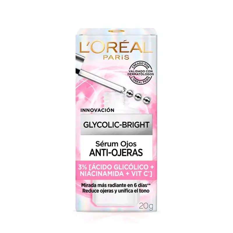 Sérum Ojos Anti-Ojeras L'Oréal Glycolic-Bright