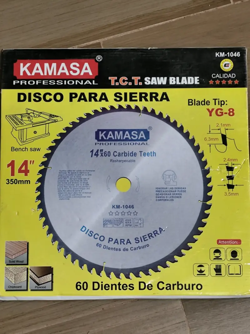 Disco para sierra Kamasa 14 pulgadas 60 dientes
