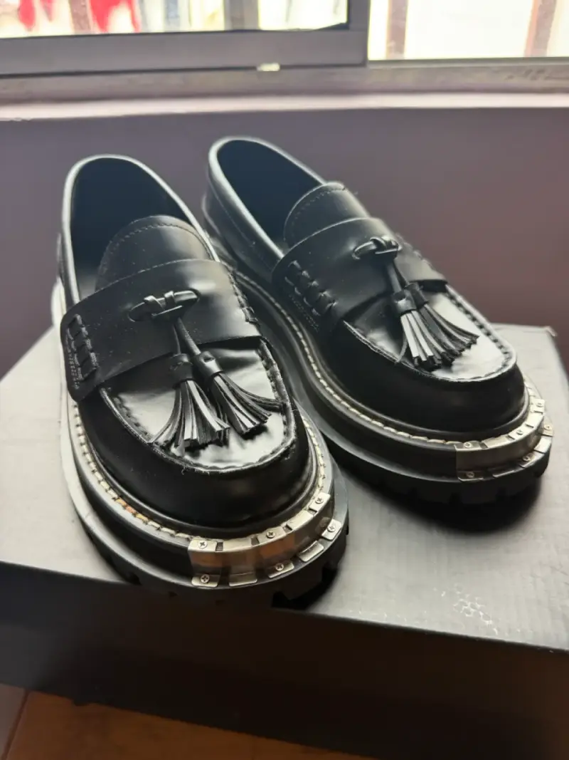 Mocasines de cuero negro con borlas Prüne - 1