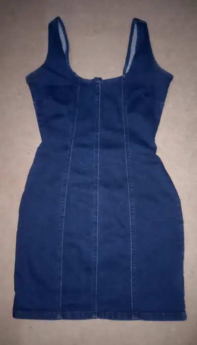 Vestido De Mezclilla Azul Con Cierre - miniatura 1