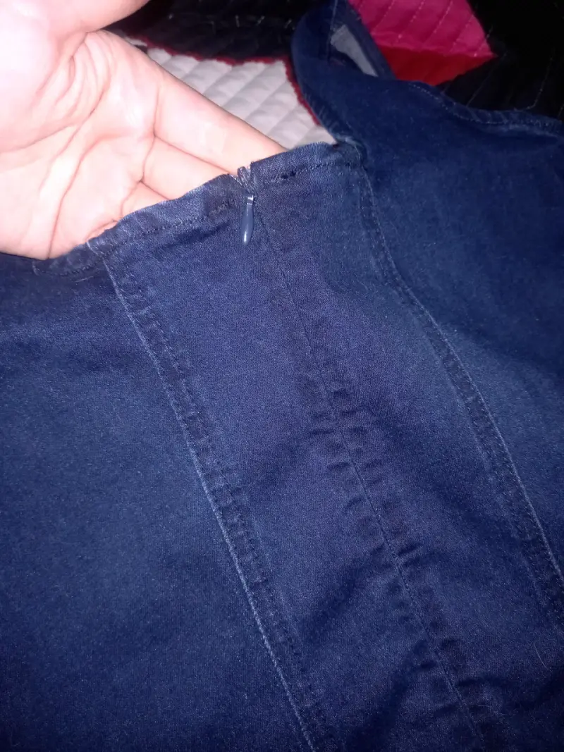 Vestido De Mezclilla Azul Con Cierre - 2
