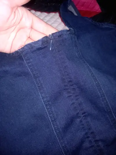 Vestido De Mezclilla Azul Con Cierre - miniatura 2