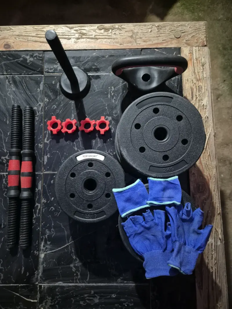 Set de Pesas Ajustables con Discos y Barras - 4