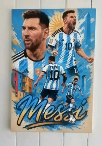 Cuadro decorativo de fútbol Messi - miniatura 1