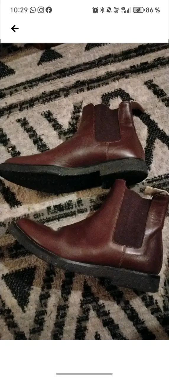 Botines de cuero marrón para mujer - 2