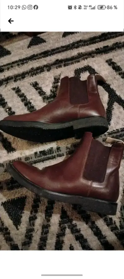 Botines de cuero marrón para mujer - miniatura 2