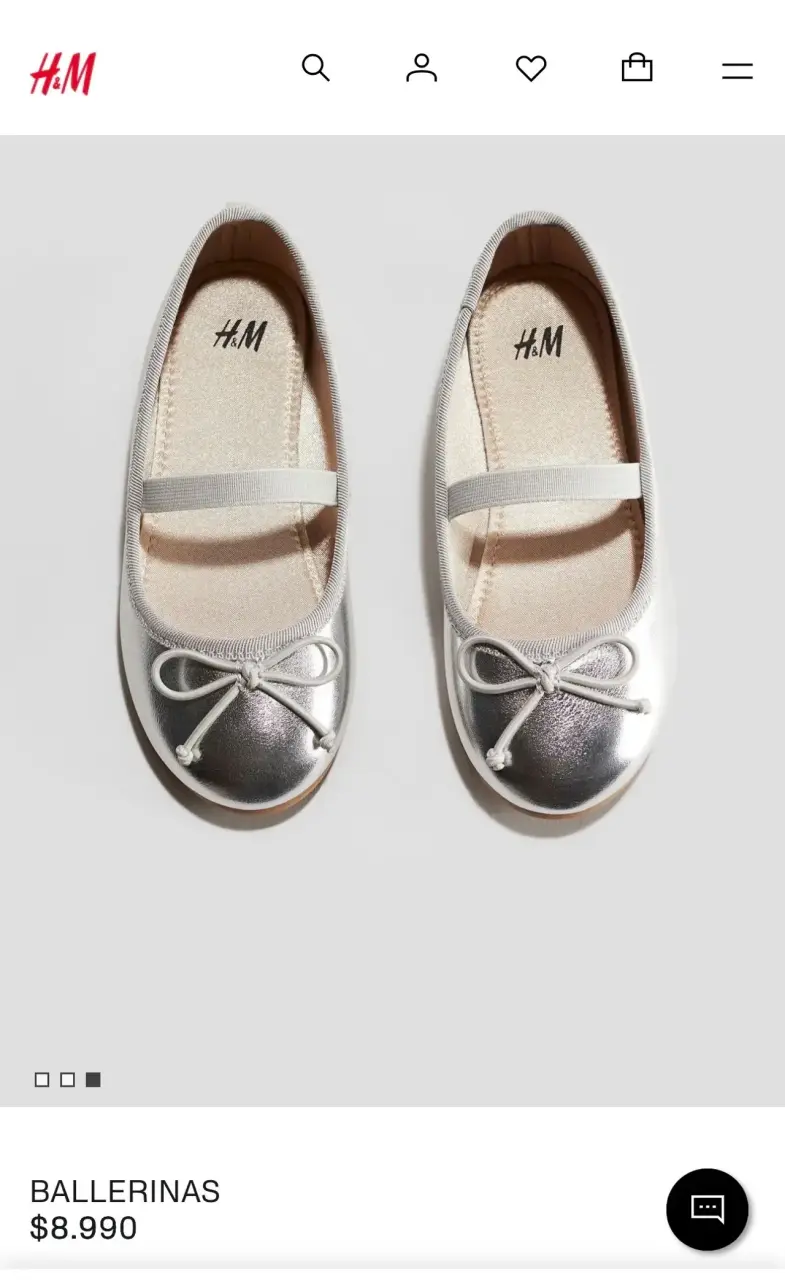 Bailarinas plateadas para niña H&M - 2