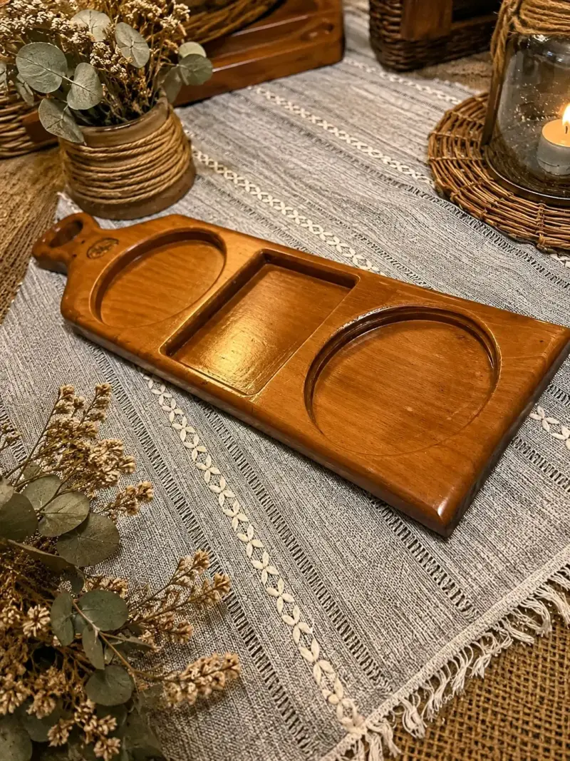 Tabla de madera para aperitivos con diseño rústico - 2
