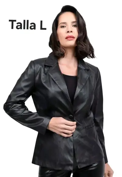 Blazer de mujer en cuero sintético talla L - miniatura 1