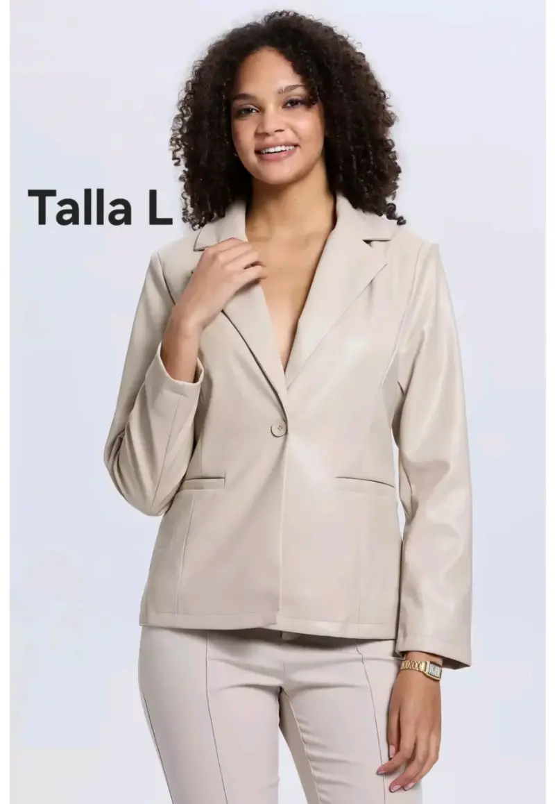 Blazer de mujer en cuero sintético talla L - 2