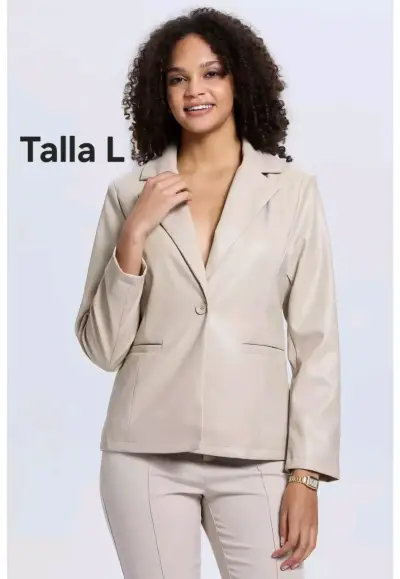 Blazer de mujer en cuero sintético talla L - miniatura 2