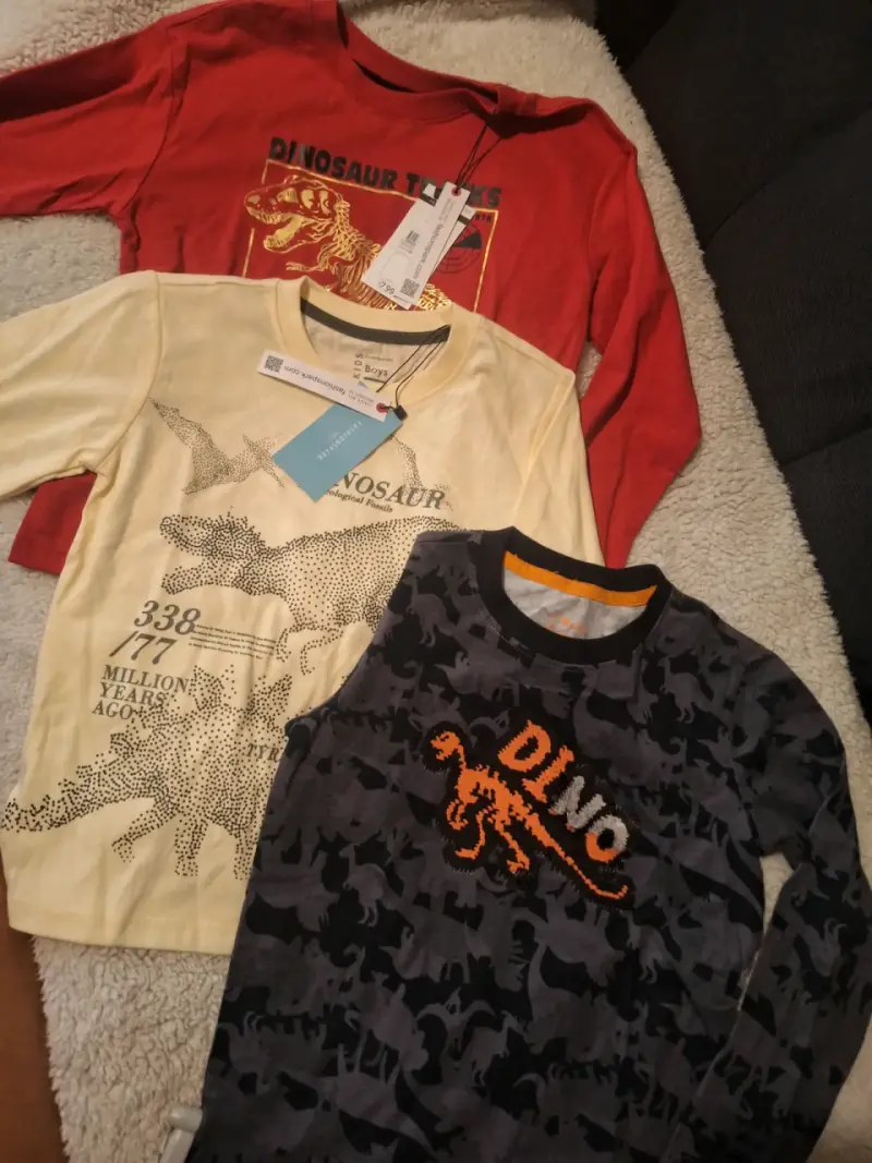Set de poleras de dinosaurios para niños