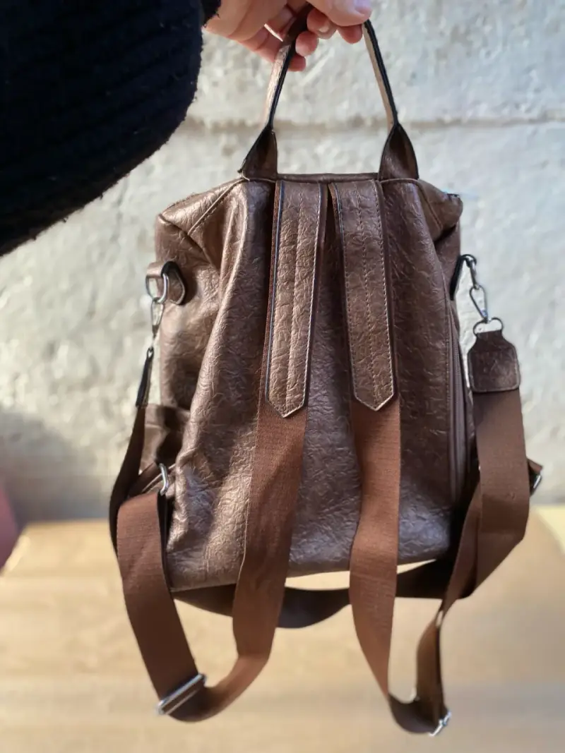 Mochila de cuero sintético con diseño de elefante - 2