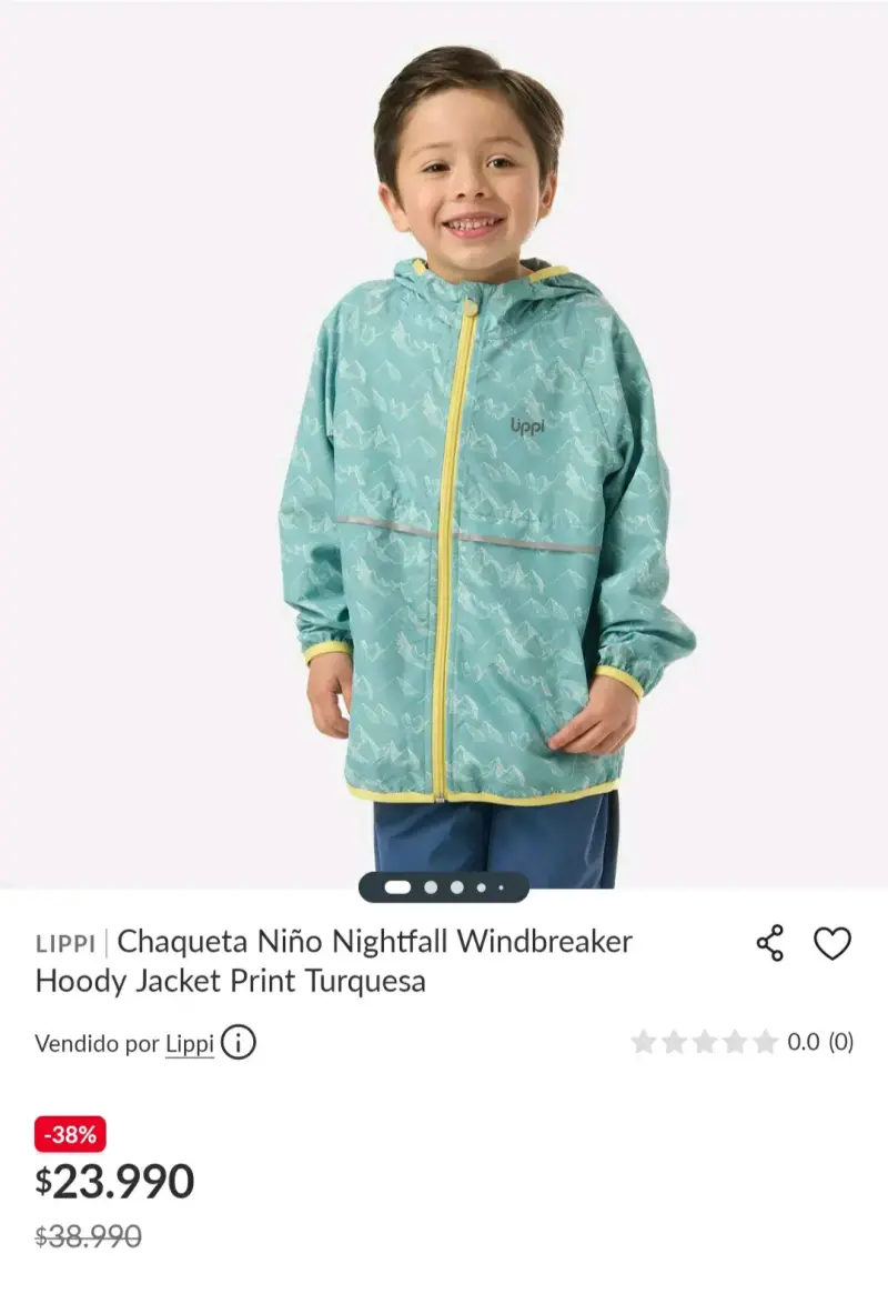 Chaqueta cortaviento para niño Lippi turquesa - 2