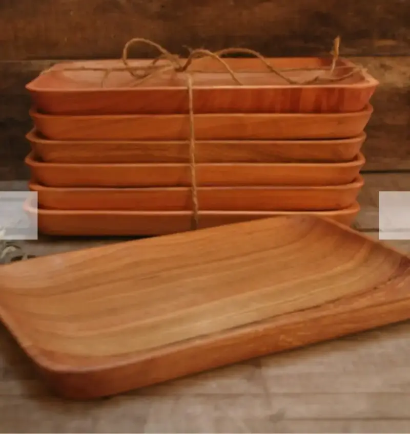 Set de bandejas de madera rústicas - 2
