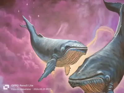 Cuadro de ballenas en el espacio - miniatura 1