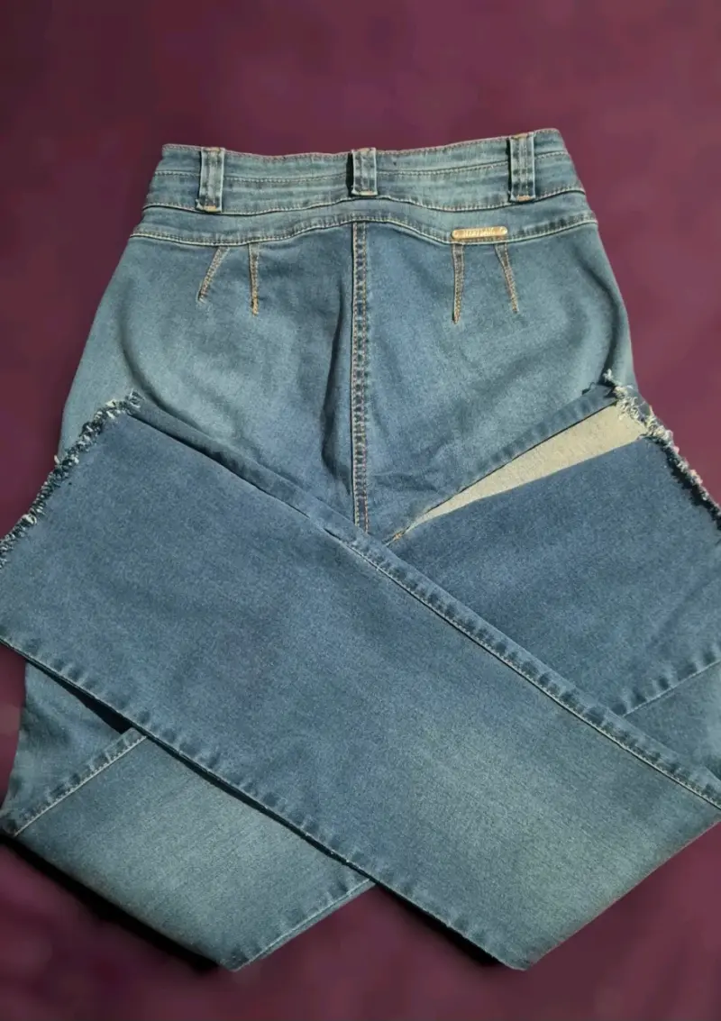 Jeans flare colombiano de mezclilla celeste - 2