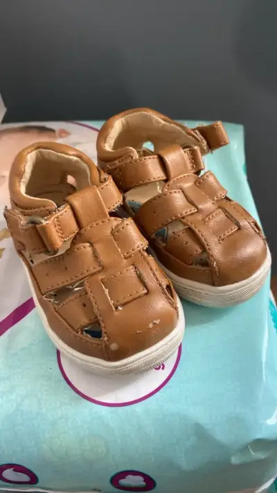 Sandalias de cuero para bebé Colloky - miniatura 1