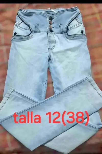 Jeans de mujer tiro alto talla 12 es un 38Ch - miniatura 1