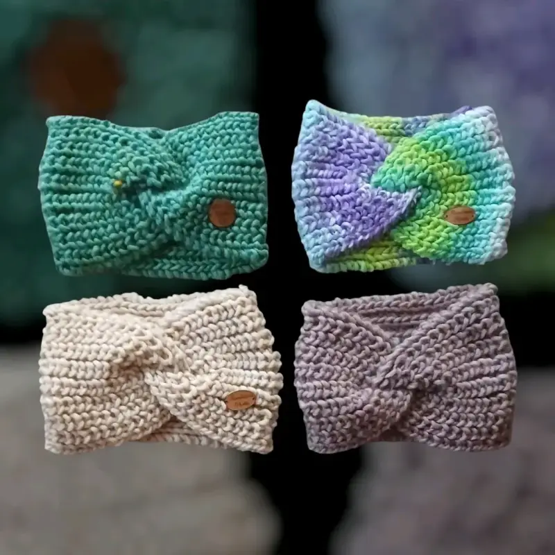 cintillos tejidos de lana en varios colores - 2