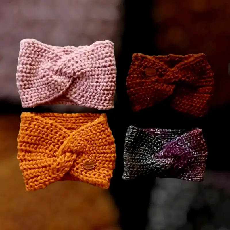 cintillos tejidos de lana en varios colores - 3