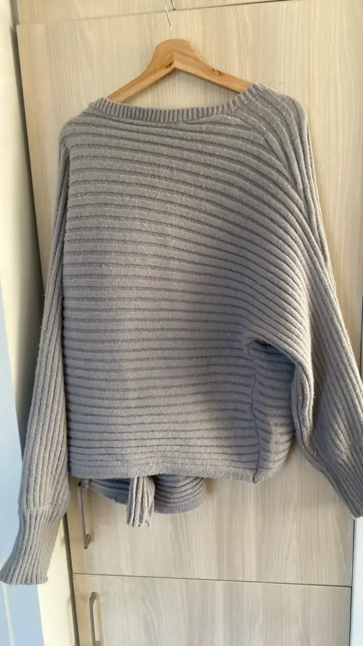 Cárdigan de punto gris para mujer - 2