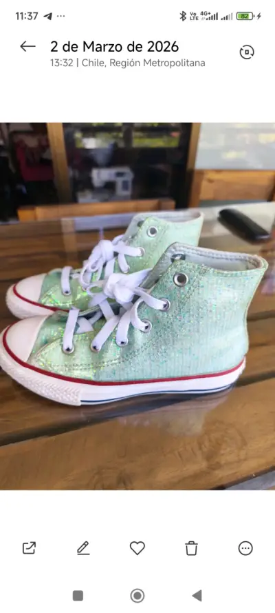 Zapatillas altas verdes con diseño brillante - miniatura 3