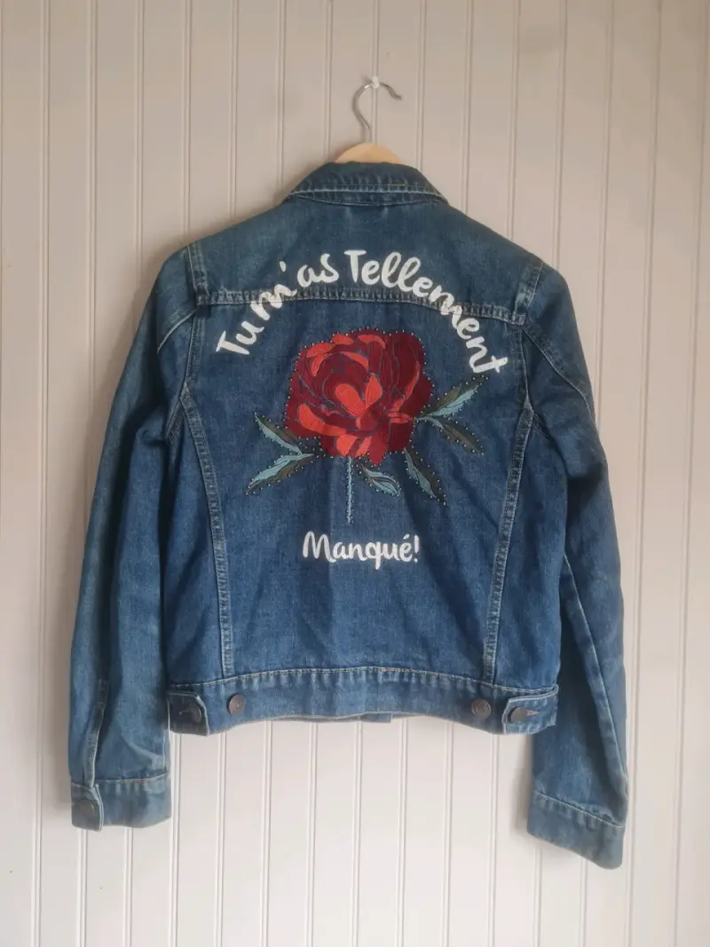 Chaqueta de mezclilla con bordado floral - 2