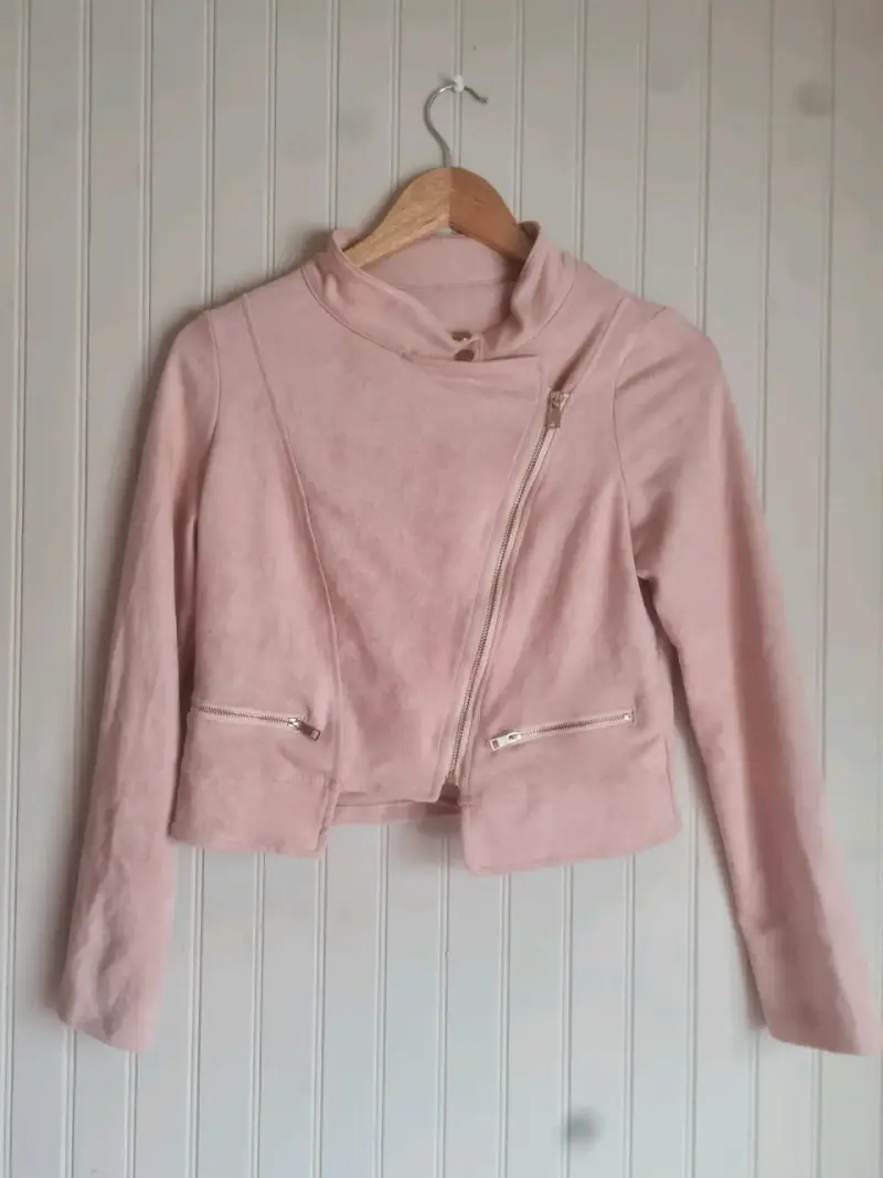 Chaqueta de gamuza rosa para mujer - 1