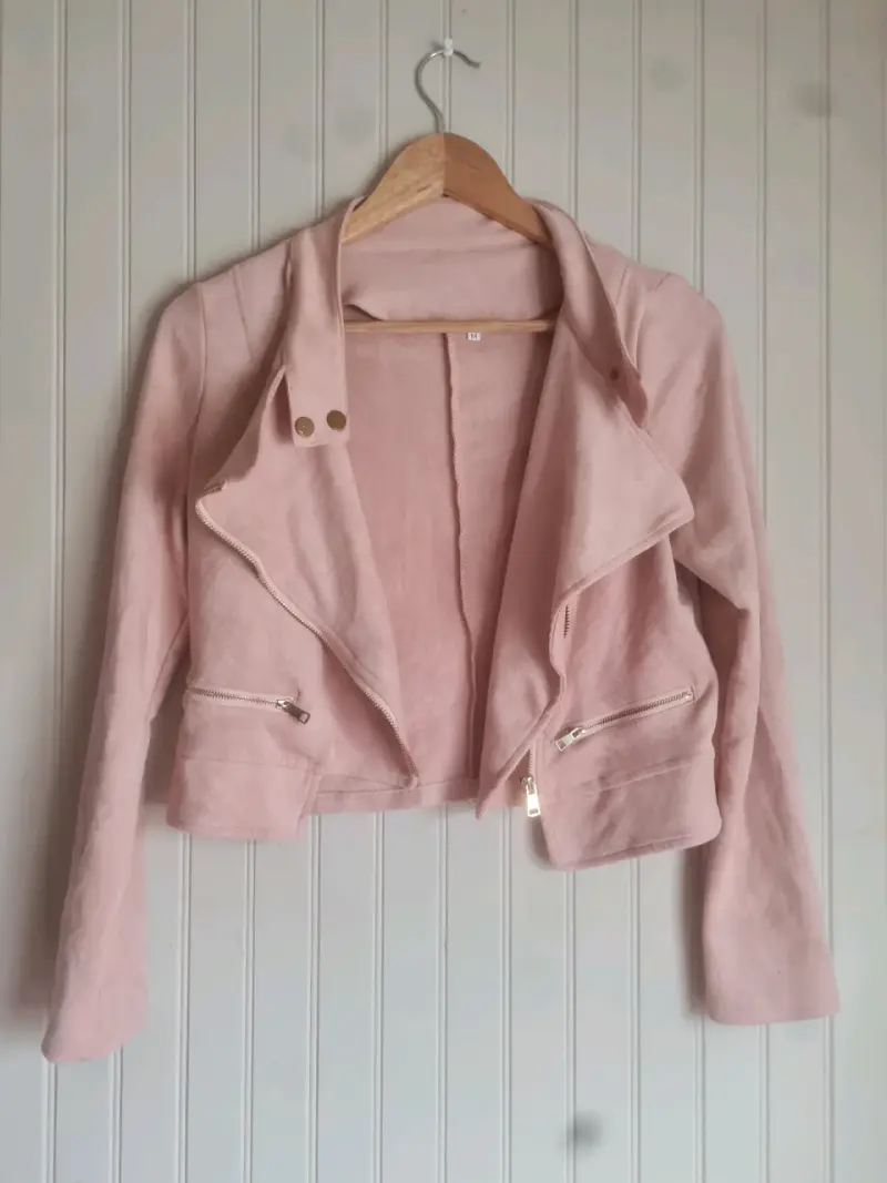 Chaqueta de gamuza rosa para mujer - 2