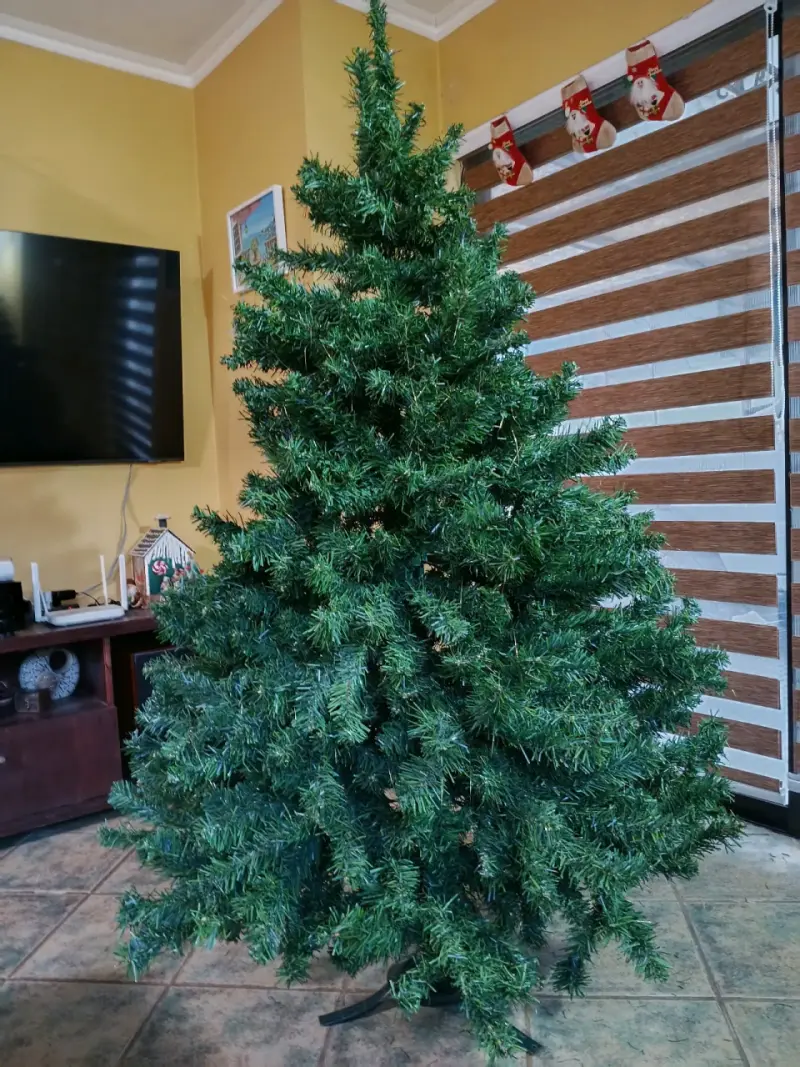 Árbol de Navidad artificial verde con luces - 2