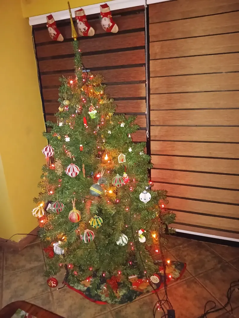 Árbol de Navidad artificial verde con luces - 5