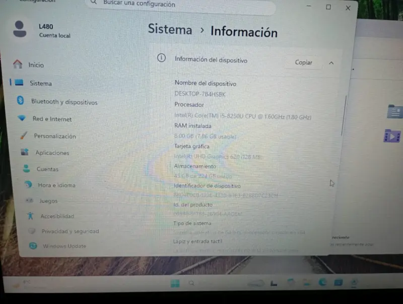 Laptop Lenovo ThinkPad L480 Intel Core i5 - 3