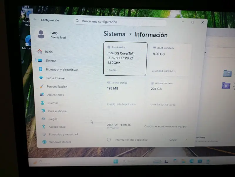 Laptop Lenovo ThinkPad L480 Intel Core i5 - 5