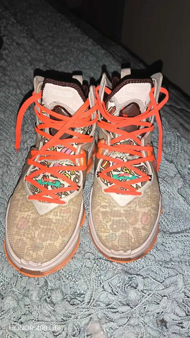 Nike lebron con diseño colorido y cordon